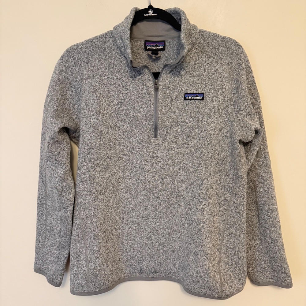 Patagonia Better Sweater 1/4 Zip Pullover Fleece Grey Heather Mens Large B219